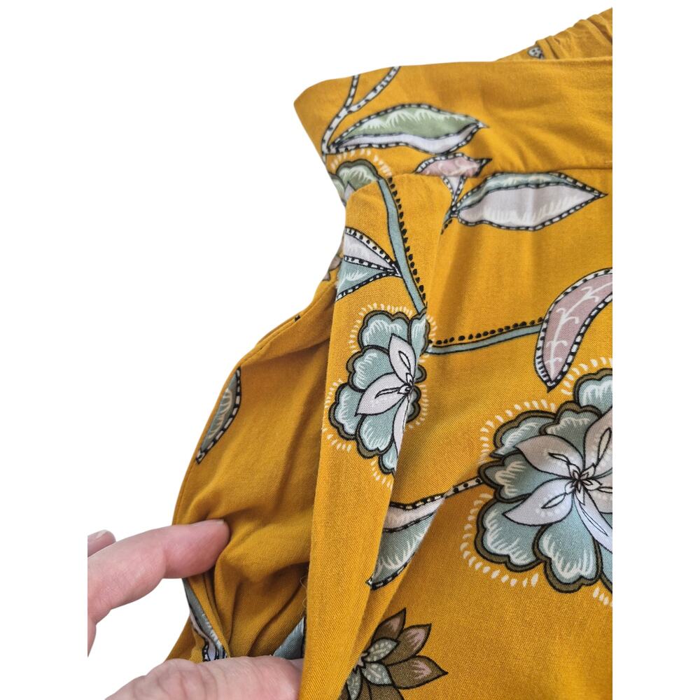 Jaase Wide Leg Pants Sz S Novelty Print High Waist Boho Flowy Summer Festival - Picture 10 of 10